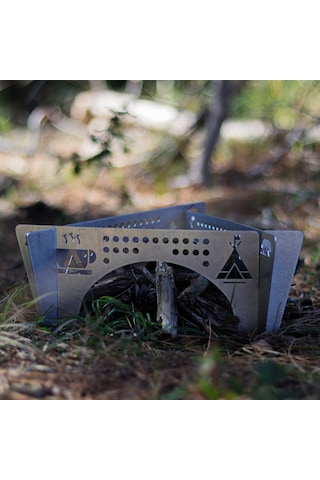 Kamp Ayısı Çelebi Bushcraft Jel Yakıtlı Osmanlı Ocağı Gri