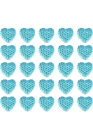 Polyester Kalp Fiyonk, 1,3 Cm - 25 Adet - Mavi 1+