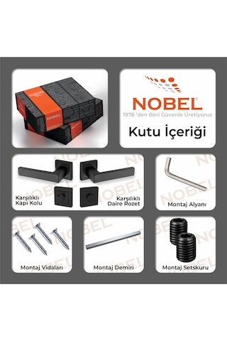Avanti Siyah Kare Rozetli Kapı Kolu Wc / Wc Kapıları Içindir Metal