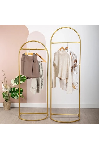 Eskimo İkili Gold Metal Ayaklı Askılık Gold