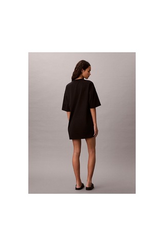 Calvin Klein Kadın Ss Oversize Woven Label T-shirt Elbise-16196 Siyah
