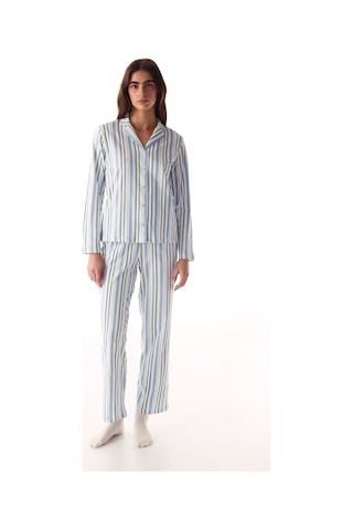 Penti Açık Gri Cool Stripes Gömlek Pantolon Pijama Takımı