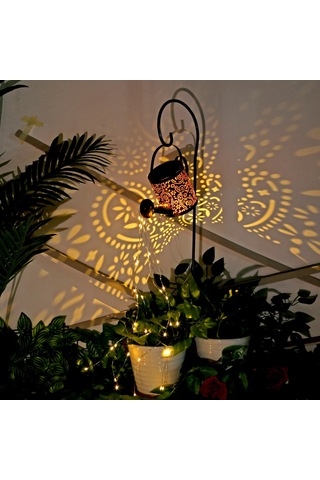 Homyl Led Sulama Teneke Işık Güneş Enerjili Açık Bahçe Bronz