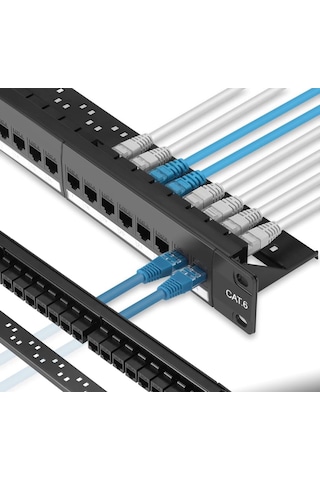 Cat6 Utp 24 Port Full Patch Panel Modüler Yapılı Network Sonlandırma Paneli
