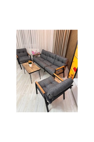 Balkon, Bahçe,teras,cafe - Salon - Metal Kanepe Koltuk Takımı - 3 1 1 Sehpa