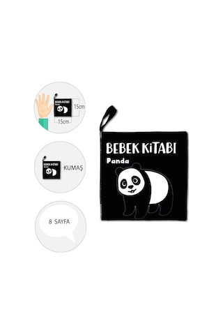 Tox Siyah Beyaz Vahşi Hayvanlar Kumaş Sessiz Kitap T138 - Bez Kitap