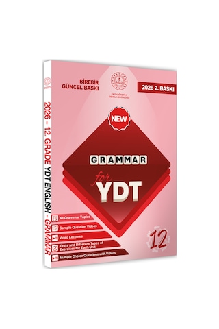 2026 YDT Mebi İngilizce 12.sınıf Grammar (Dilin Yapısı) Konu Anlatımı Kitabı Baskı Ücreti