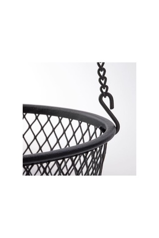 Siyah Renk Mutfak Askısı, Tel Sepet 2 Katlı, 25x63 Cm, Asılabilir Galvanizli Çelik Çok Renkli