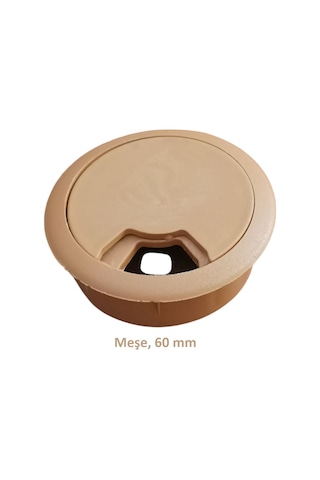 Adilon Masa Üstü Kablo Kanalı Deliği Kapağı Meşe Masa Kapağı 6 Cm 5 Adet