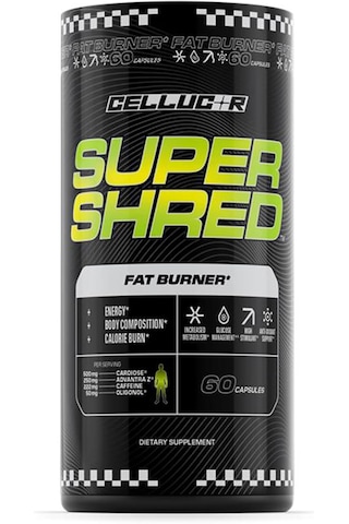 Cellucor Super Shred Fat Burner Thermogenic Power & High Stimulant Energy 60 Caps Aromasız