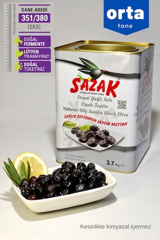 Sazak Yağlı Sele 351-380 KB Siyah Zeytin Teneke 3700 G Sazak Yağlı Sele 351-380 KB Siyah Zeytin Teneke 3700 G