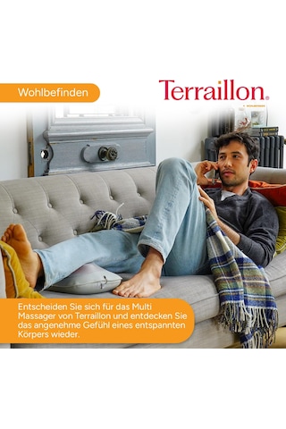 Terraıllon - Multı Masaj - Masaj Ve Isıtma Yastığı, Shiatsu Masajı, Çok Bölgeli, Rahatlatıcı Ve Stressiz, 4 Masaj Başlığı, 2 Dönüş Yönü, Rahatlatıcı Isı, Usb-c, Deri Ve Ağ, Gri