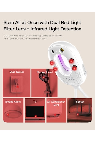 Baseus Heyo 2 Kızılötesi Kamera Dedektörü - Beyaz