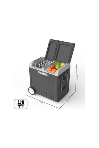 Coolist Clk65w 12/24volt 220volt 65 Litre Çift Bölmeli Tekerlekli Outdoor Kompresörlü Oto Buzdolabı/dondurucu Fr Clk65w