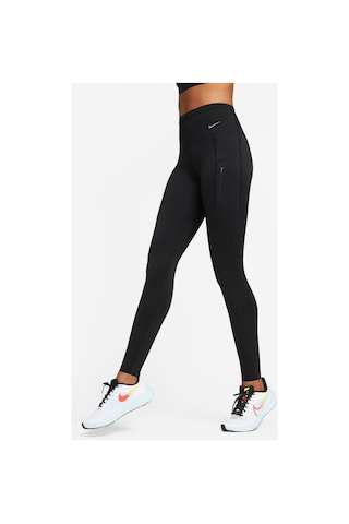 Nike Siyah - Gri - Gümüş Kadın Slim Fit Tayt Dq5668-010 W Nk Df Go Hr Tght Siyah - Gri - Gümüş Siyah - Gri - Gümüş