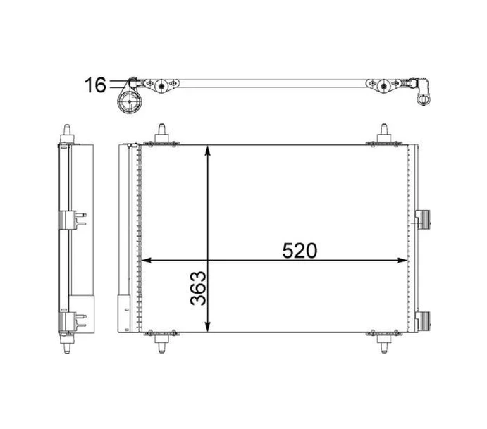 Klima Radyatörü Kondenser Berlıngo 2006xsara 2004partner 20061.6 Hdı 6455 Cn 9645964780