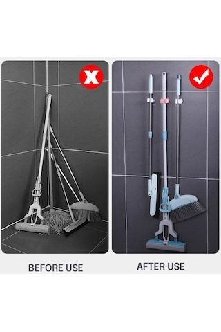 1 Adet Yapışkanlı Pratik Mop Tutucu Beyaz Diğer