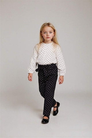 Defacto Kız Bebek Wide Leg Puantiyeli Düz Paça Poplin Pantolon G3655a525aubk27 Siyah
