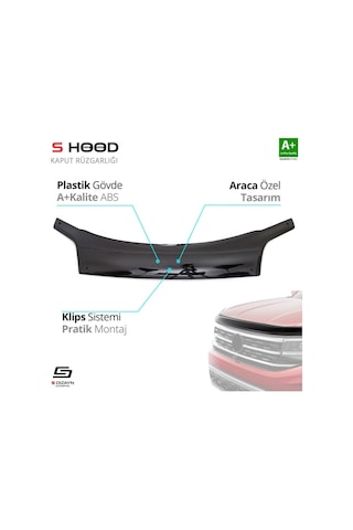 S-dizayn Ford Connect Abs Plastik Kaput Rüzgarlığı 2009-2014 A+kalite