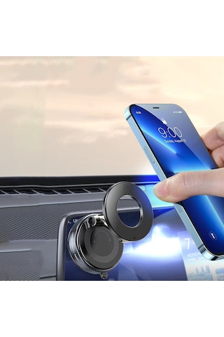Ekılıf - Telefon Tutucu K007 360 Derece Dönebilen Vakum Özellikli Magnetik Telefon Tutucu - Beyaz - T36061 Beyaz
