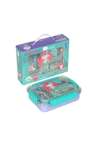 Dream Vest Bento 710ml Lunchbox Sevimli Dostlar Tek Katlı 3 Bölmeli Paslanmaz Çelik Sefer Tası Yemek Kutusu Lila-tu Diğer