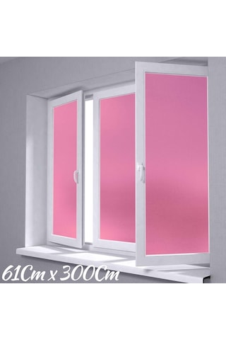 61 Cm X 3 Metre Pembe Renk Cam Kumlama, Ofis, Duşakabin Ve Balkon Camı Buzlu Kaplama Folyosu