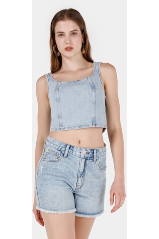 Colin's Colins Dar Kesim Bisiklet Yaka Mavi Kadın Büstiyer Cl1069854 Q1.v1 Dn01220 Denim