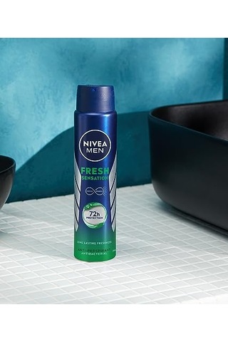 Nıvea Men Erkek Sprey Deodorant Fresh Sensation 250 Ml, 72 Saat Terleme Ve Ter Kokusuna Karşı Anti-perspirant Koruma,ferah Koku,avantajlı Boy