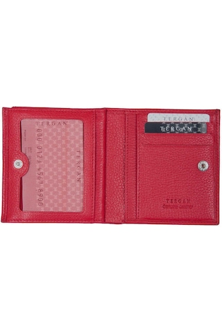 Tergan Kırmızı Deri Kadın Cüzdan - S1cb00005627-b68 Kırmızı