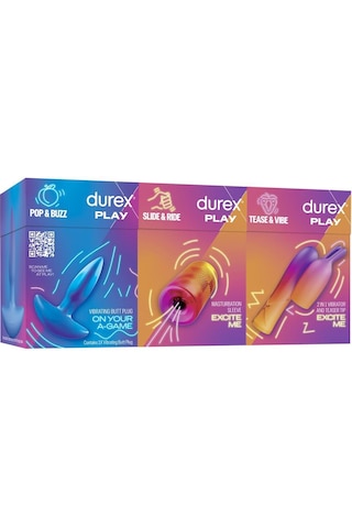 Durex Titreşimli Anal Plug Tıkaç + Manuel Mastürbatör + 2si 1 Arada Titreşimli Vibratör Ve Uyarıcı Başlık