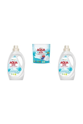 Aquabor Doğal Mineralli Sıvı Beyaz + Tablet + Sıvı Beyaz 3 Lü Set 0.75 LT - 2.5 LT - 12 KG 83316132