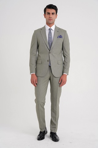 Efor Slim Fit Çift Yırtmaç Esnek Yün Nefti Takım Elbise Tk 918 Nefti