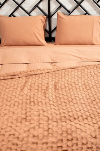 Kaay Stone Wash Pike / Yatak Örtüsü 200x240 Çift Kişilik Tarçın