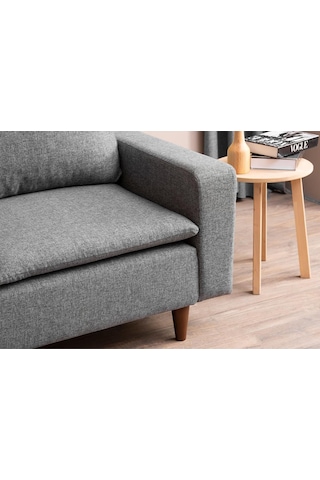 Lungo Modüler Köşe Koltuk Takımı L Koltuk - Gri Keten Açık Gri