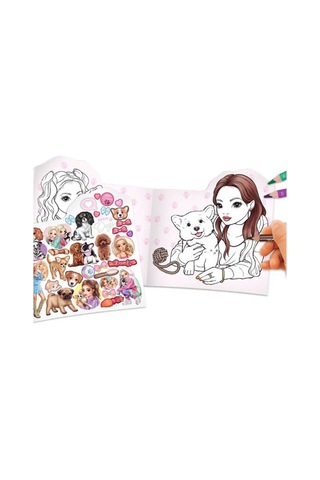 Topmodel Kedi Ve Köpek Figürlü Boyama Kitabı
