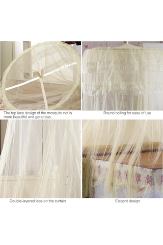 Ev Dairesel Asma Tavan Cibinlik Prenses Çadırları Beyaz