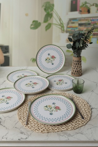 Keramika Rose Line Nordic Servis Tabağı 28 Cm 6 Adet 22911 Çok Renkli