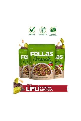 Granola - Antep Fıstıklı & Kakaolu 200g 3'lü Paket