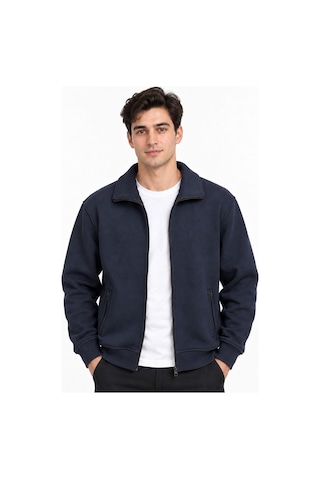 Classics Men Tam Fermuarlı Yakalı Ceket - 7772 Lacivert