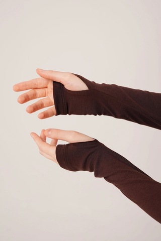 Uzun Kollu Basic Kahverengi Bluz Kahverengi