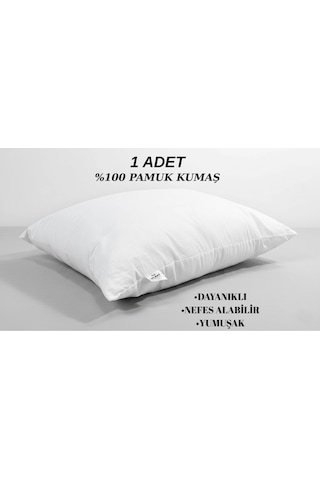 Clasy 1 Adet %100 Pamuk Yastık Dayanıklı Nefes Alabilir Yumuşak 700 Gram Beyaz