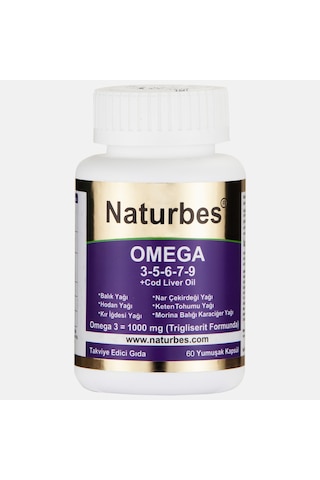 Naturbes Omega 60'lık Omega 3 - 5 - 6 - 7 - 9 ve Omega 11 (Co