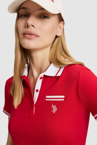 U.S. Polo Assn. Kadın Kırmızı Polo Yaka Basic Tişört 50323455-vr171 Basıc Kırmızı