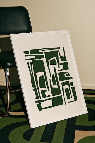 Etnik Desenli Yeşil Bohem Dekoratif Poster Tablo Beyaz Çerçeveli Etnik Desenli Yeşil Bohem Dekoratif Poster Tablo Beyaz Çerçeveli