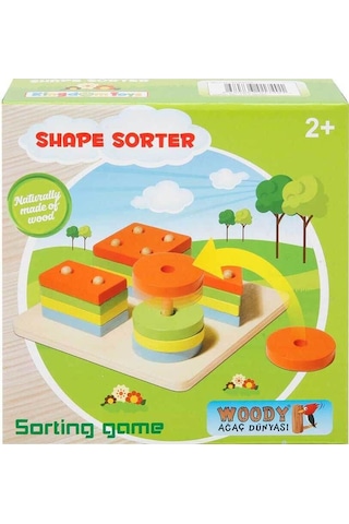 Wood Ahşap Geometrik Şekil Yerletirme Tablası Oyuncak