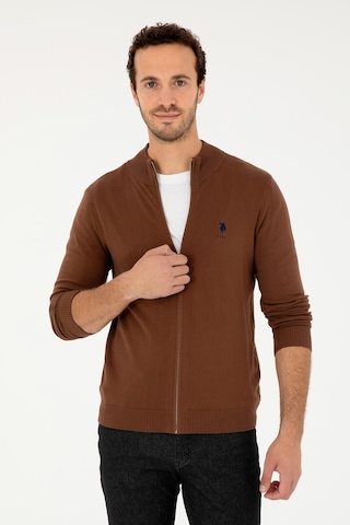 U.s. Polo Assn. Erkek Kahverengi Hırka Triko 50293526-vr029 Kahverengi