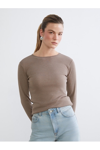 Lcw Everyday Kahverengi Bisiklet Yaka Kadın Body