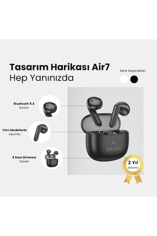 Shaza Air7 Gürültü Azaltma Enc 4 Mikrofonlu Bluetooth 5.3 Tws Kulaklık