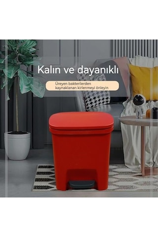 Dancemonkey 10l Mutfak Tuvalet Banyo Kova, Kapaklı, Ayakla Çalıştırılır, Sessiz, Plastik, Mavi Mavi