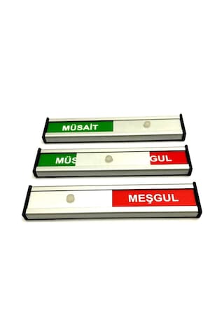 Müsait-Meşgul Tabelası Kapı Isimliği Yönlendirme Levhası Sürgülü